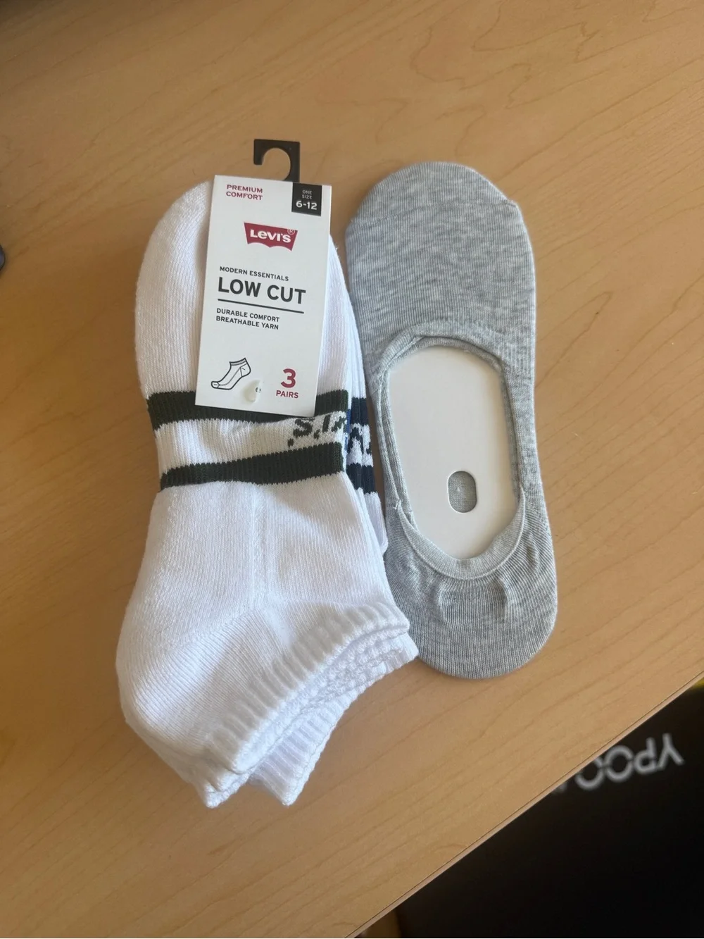 Levi's Low Cut No-Show Sock 3-Pack + Free New No Show in Grey